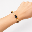Damenarmband aus Tigerauge, Citrin und schwarzem Turmalin