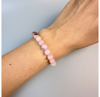 Puderjaspis Armband Damen | Rosa Natursteinarmband handgefertigt