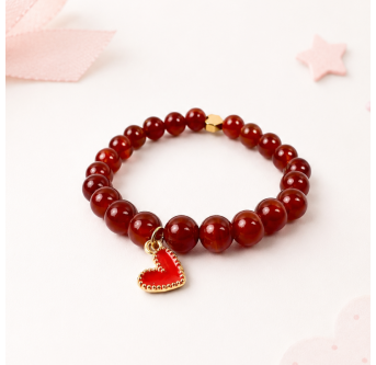 Karneol-Armband für Kinder mit Herz | KiFe Schmuck