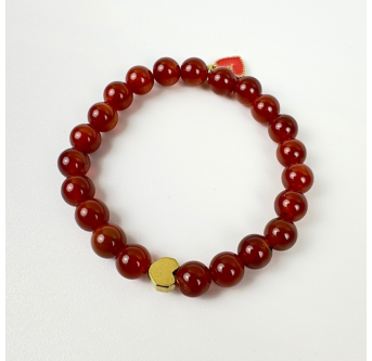 Karneol-Armband für Kinder mit Herz | KiFe Schmuck