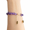 Amethyst-Armband mit Goldfluss und Hämatit, verstellbar