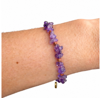 Amethyst-Armband mit Goldfluss, verstellbar | KiFe Schmuck