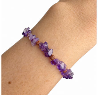 Amethyst-Armband mit Goldfluss, verstellbar | KiFe Schmuck