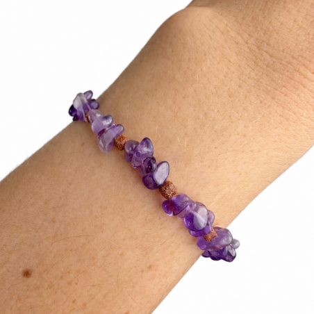 Amethyst-Armband mit Goldfluss, verstellbar | KiFe Schmuck