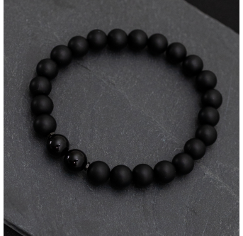 Herrenarmband Onyx Turmalin - schwarzes minimalistisches Naturstein Armband