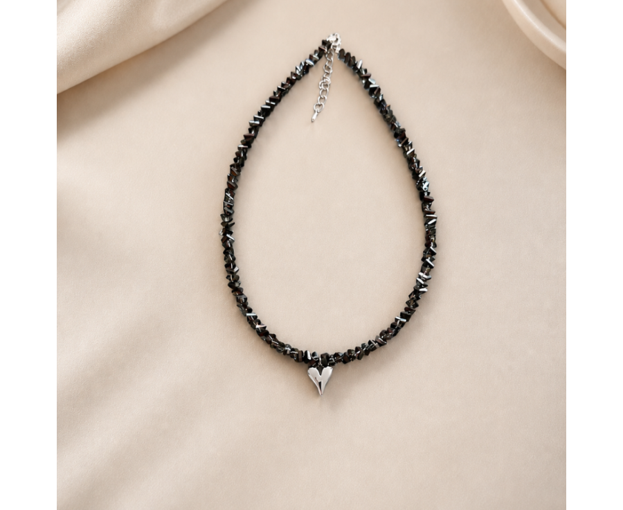 Femininer Choker aus schwarzem Kristallglas - Damen Halskette