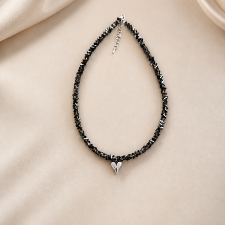 Femininer Choker aus schwarzem Kristallglas - Damen Halskette