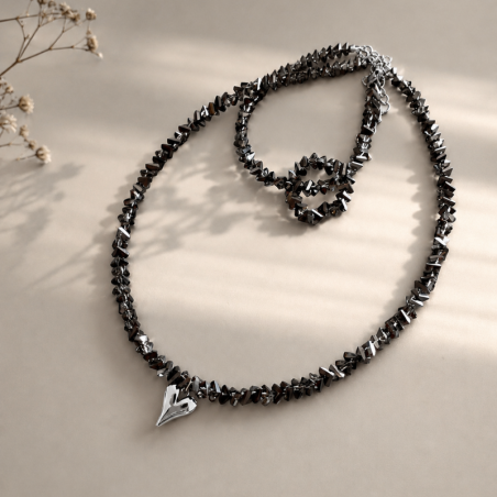 Femininer Choker aus schwarzem Kristallglas - Damen Halskette