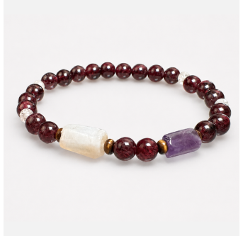 Granat Armband mit Citrin und Amethyst
