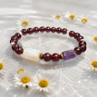 Granat Armband mit Citrin, Amethyst und Tigerauge