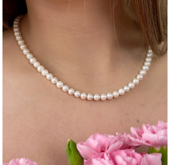 Klassische Perlenkette aus Süßwasserperlen | KiFe Schmuck Atelier