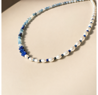 Edelstein Halskette mit Lapislazuli Herz | 925 Silber